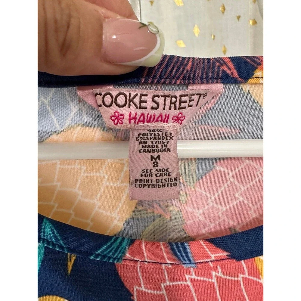 Cooke Street Hawaii Girls All Over Colorful Pineapples Hawaiian Dress M (8)